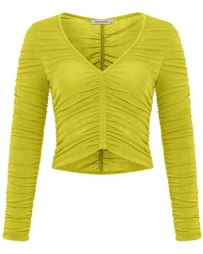 Nocturne Draped Top - Yellow