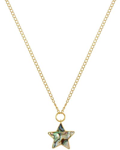 freya rose Necklace With Paua Star - Metallic