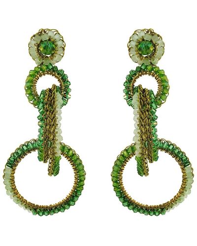 Lavish by Tricia Milaneze Jade Green Mix Grace Handmade Crochet Earrings
