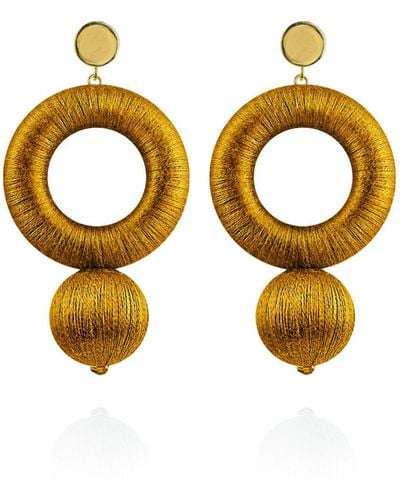 Saule Label Saskia Earrings In En Tan - Metallic