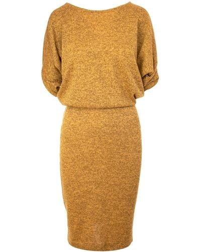 ROSERRY Paris Jersey Knit Midi Dress In Mustard - Multicolour