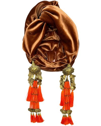 Julia Clancey Cocoa Jaffa Dream Turban - Orange