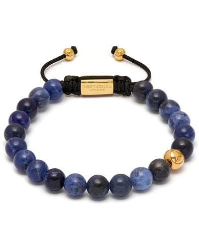 Northskull Sodalite Asymmetrical Bracelet / Gold - Blue