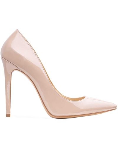 Ginissima Neutrals Samantha Nude Shoes In V Patent Leather - Pink