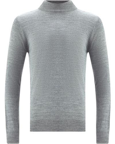 Peraluna Mock Neck Basic Knitwear Pullover - Gray