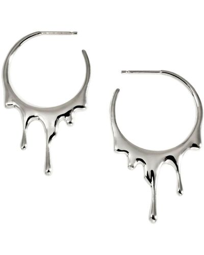 MARIE JUNE Jewelry Dripping Circular S Sterling Hoop Earrings - Metallic