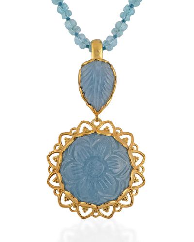 Emma Chapman Jewels Amli Aquamarine Pendant - Blue