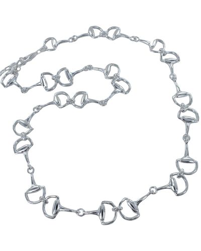 Reeves & Reeves Classic Large Sterling Statement Snaffle Necklace - Metallic