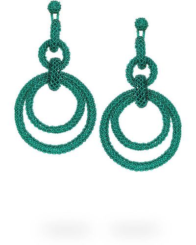 Kuu 5 Hoop Earrings - Green