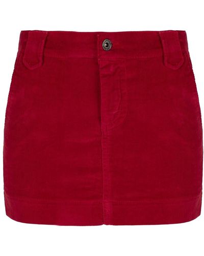 Conquista Velvet Micro Mini Skirt - Red