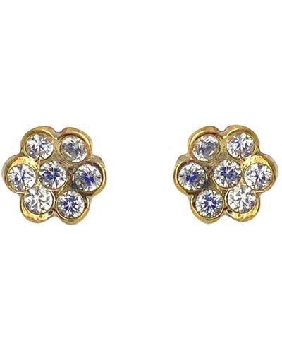 Lily Flo Jewellery Neutrals Sundance Diamond Stud Earrings - Metallic