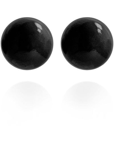 Saule Label Gaia Jumbo Earrings In Obsidian Orb - Black