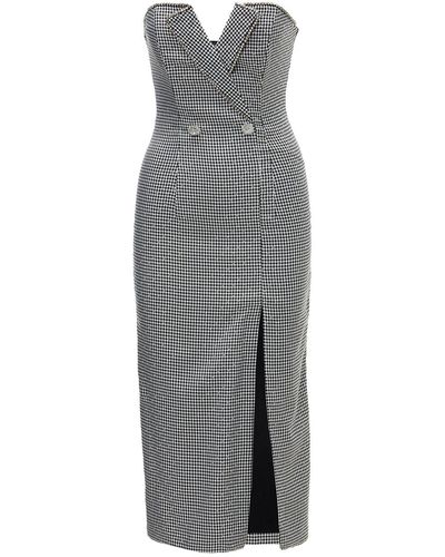 Nissa Embellished Midi Dress - Gray