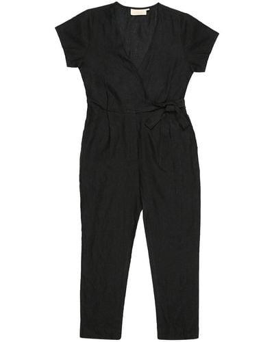 REISTOR Cropped Wrap Jumpsuit - Black