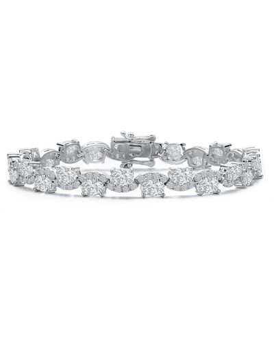 Genevive Jewelry Amande Zig Zag Tennis Bracelet - White