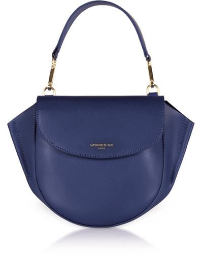 Le Parmentier Astorya Leather Mini Bag W/shoulder Strap - Blue