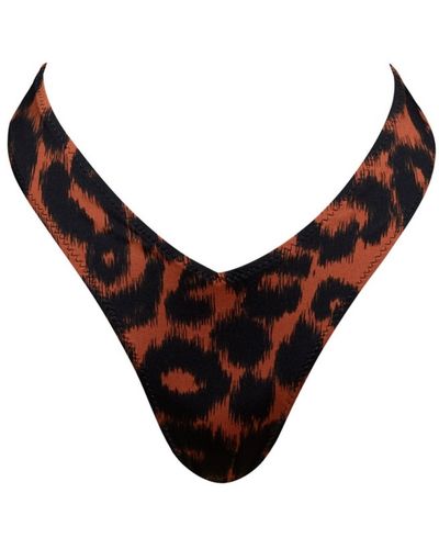 Noire Swimwear Animal Print V-shape Bottom - Black