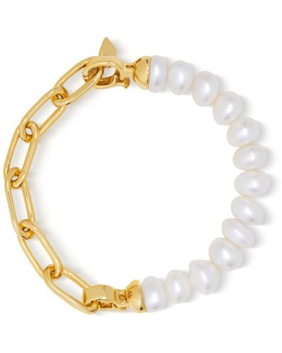 Nialaya Duo Bracelet With Pearls - Metallic