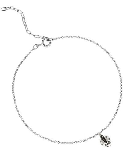 Lee Renee Ladybird Black Diamond Bracelet (wings Open) – Silver - Metallic