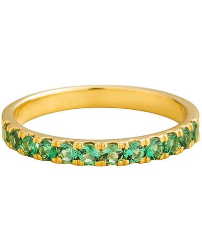 Juvetti Salto Gold Ring Set With Emerald - Yellow