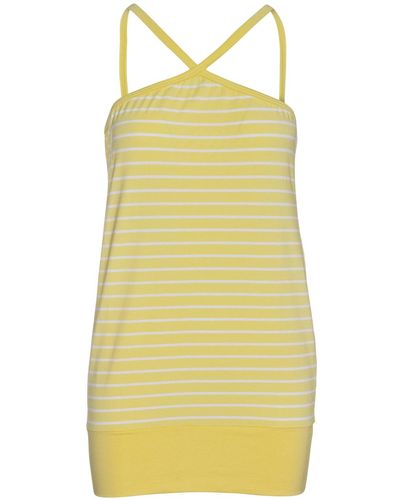 Conquista Strappy Striped Mini Dress In Yellow