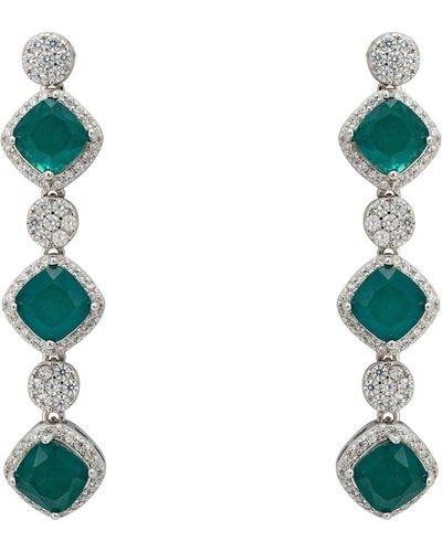 LÁTELITA London Elena Drop Earrings Emerald Silver - Green