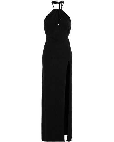 ROSERRY Havana Maxi Glitter Jersey Dress In - Black
