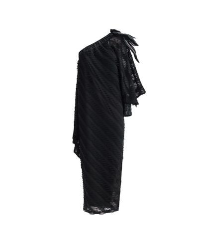 Julia Allert Luxury Elegance One-sleeve Long Dress - Black
