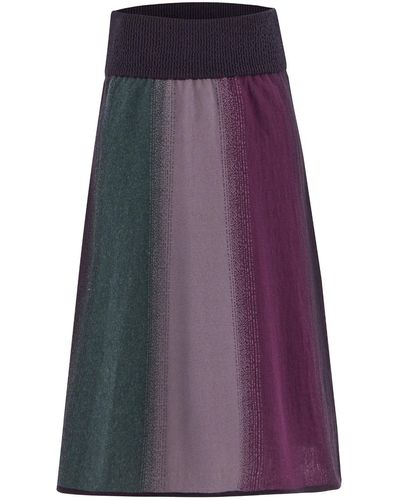 Peraluna Below Knee Knitwear Flare Skirt - Purple