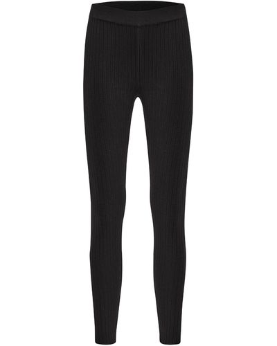 Peraluna Rib Knitted High Waist Knitwear leggings - Black