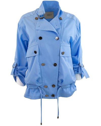 Theo the Label Eos Draped Bomber - Blue