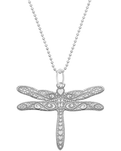 CarterGore Large Dragonfly Pendant Necklace - Metallic