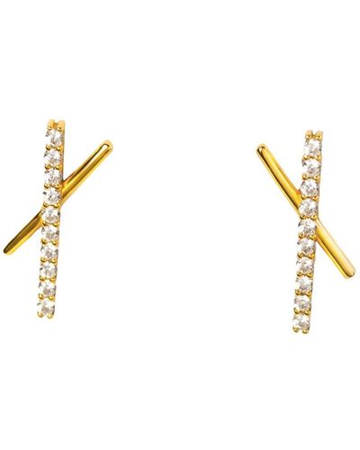 MARIE JUNE Jewelry Pavé X Stud Earrings - Metallic