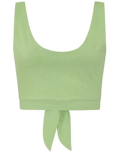 Sophie Cameron Davies Spring Lace Back Crop Top - Green