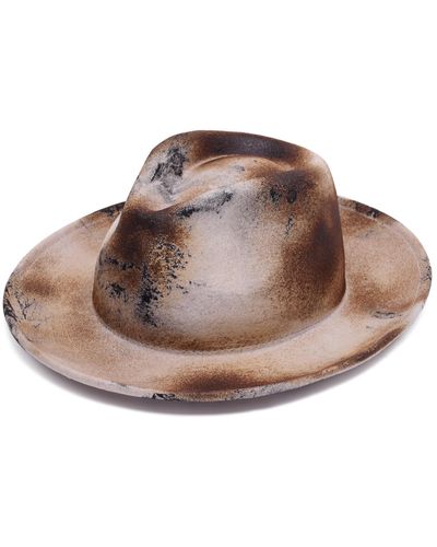 Justine Hats Felt Fedora Hat With Unique Texture - Brown