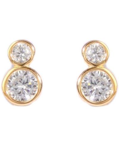 Lily Flo Jewellery Circinius Double Diamond Stud Earrings - Metallic