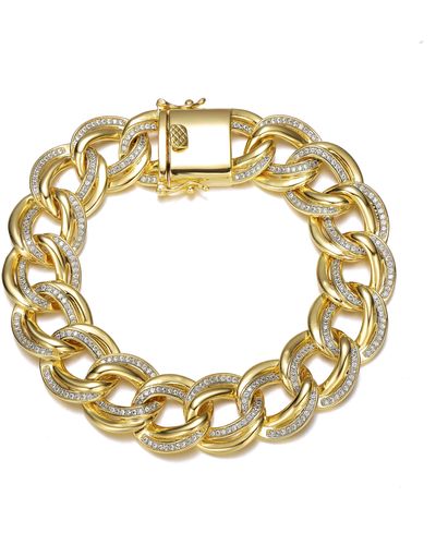 Genevive Jewelry Rachel Glauber Gold Plated Cubic Zirconia Chain Bracelet - Metallic