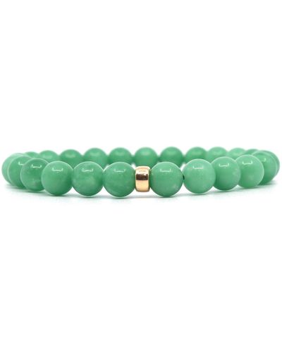 Shar Oke South African Jade & Gold Filled Beaded Bracelet - Green