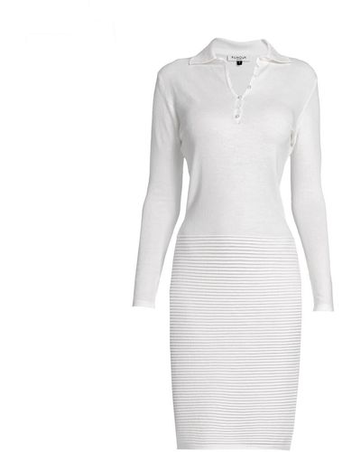 Rumour London Olivia Ivory Soft Merino Wool Blend Knitted Dress - White