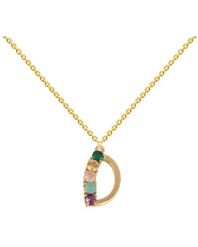 Lavani Jewels Multicolored Initial D Necklace - Metallic