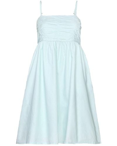 REISTOR Ruched Strappy Mint Mini Dress - Blue
