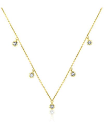 Genevieve Collection 18k Yellow By The Yard Diamond Necklace - Metallic