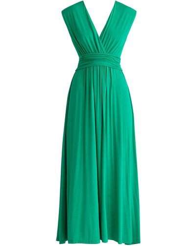 Paisie Tie-back Jersey Dress - Green