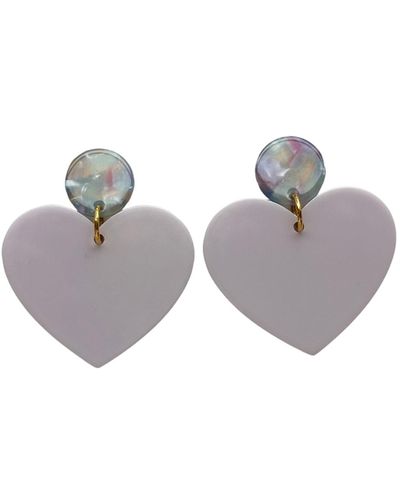 CLOSET REHAB Heart Earrings In So In Love - Gray