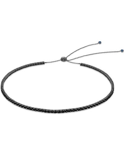 SALLY SKOUFIS Rebel Chain Necklace With Made Sapphire & Black Diamonds In Premium Black Rhodium - Metallic