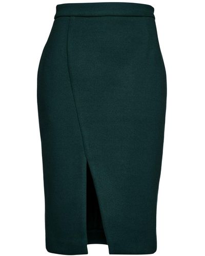 Conquista Sophisticated Pencil Skirt With Polyester-elastane Blend & Lining - Green