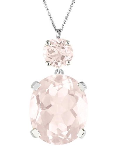 Augustine Jewels Rose Quartz Drop Necklace - Pink