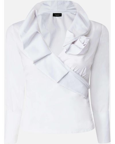 James Lakeland Rose Collar Detail Shirt - White