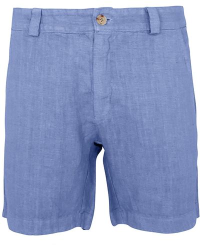 Haris Cotton Linen Bermuda Shorts-regatta - Blue