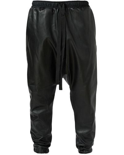 LIA ARAM Faux Leather baggy Trousers - Black